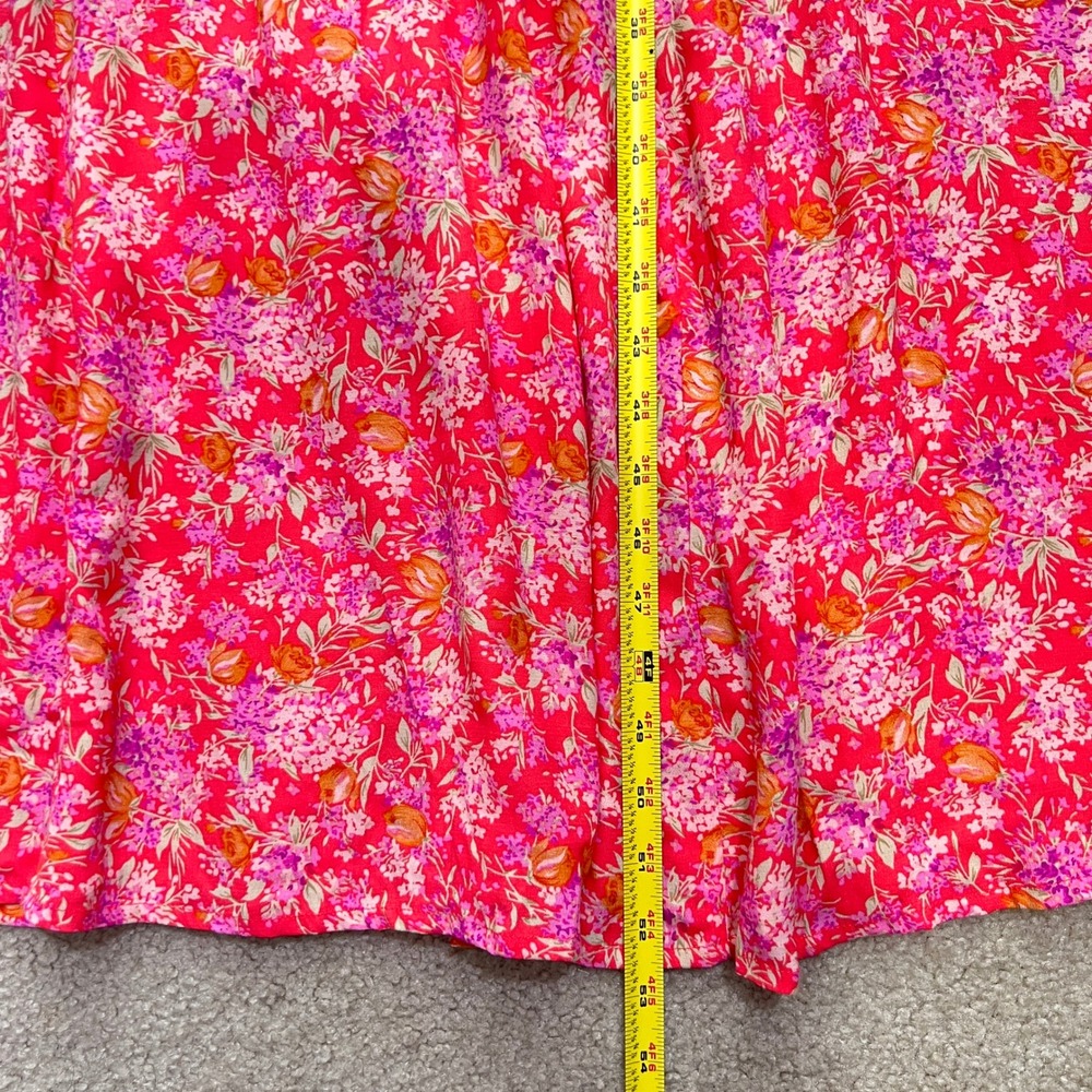 Vtg. Dressbarn Floral Print Button Front Midi Dress Women‎ 10 Pink Short Sleeve - Picture 7 of 10